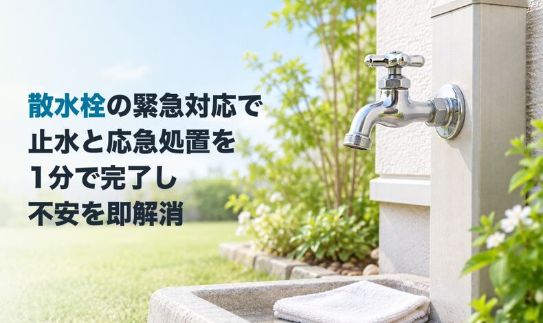画像38565：散水栓の緊急対応で止水と応急処置を1分で完了し不安を即解消