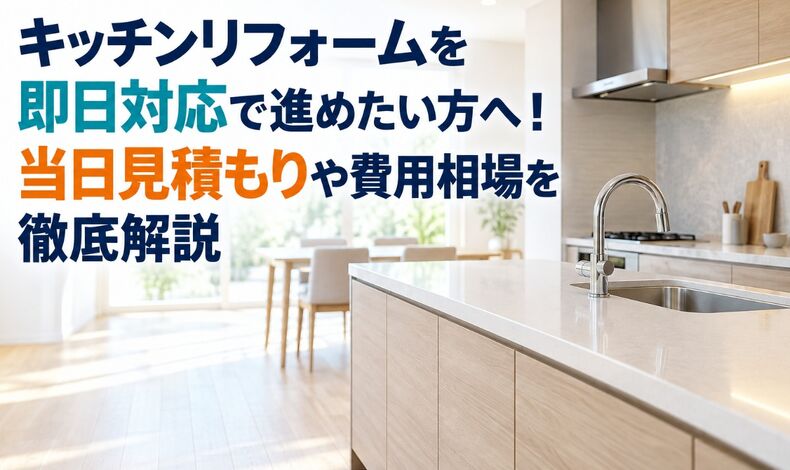 画像38638：キッチンリフォームを即日対応で進めたい方へ！当日見積もりや費用相場を徹底解説
