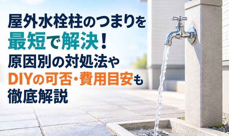 画像38748：屋外水栓柱のつまりを最短で解決！原因別の対処法やDIYの可否・費用目安も徹底解説